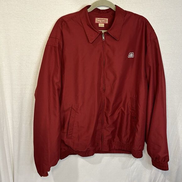 Vtg Pioneer Coat Jacket Red Seed “Technology That Yields” Lined Jacket Men's XLT - Picture 1 of 10